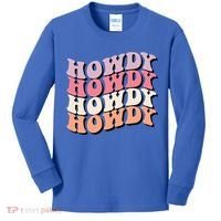 Howdy A Preppy Cowgirl Gift Kids Long Sleeve Shirt thumb 0