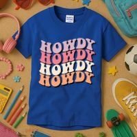 Howdy A Preppy Cowgirl Gift Kids T-Shirt thumb 3