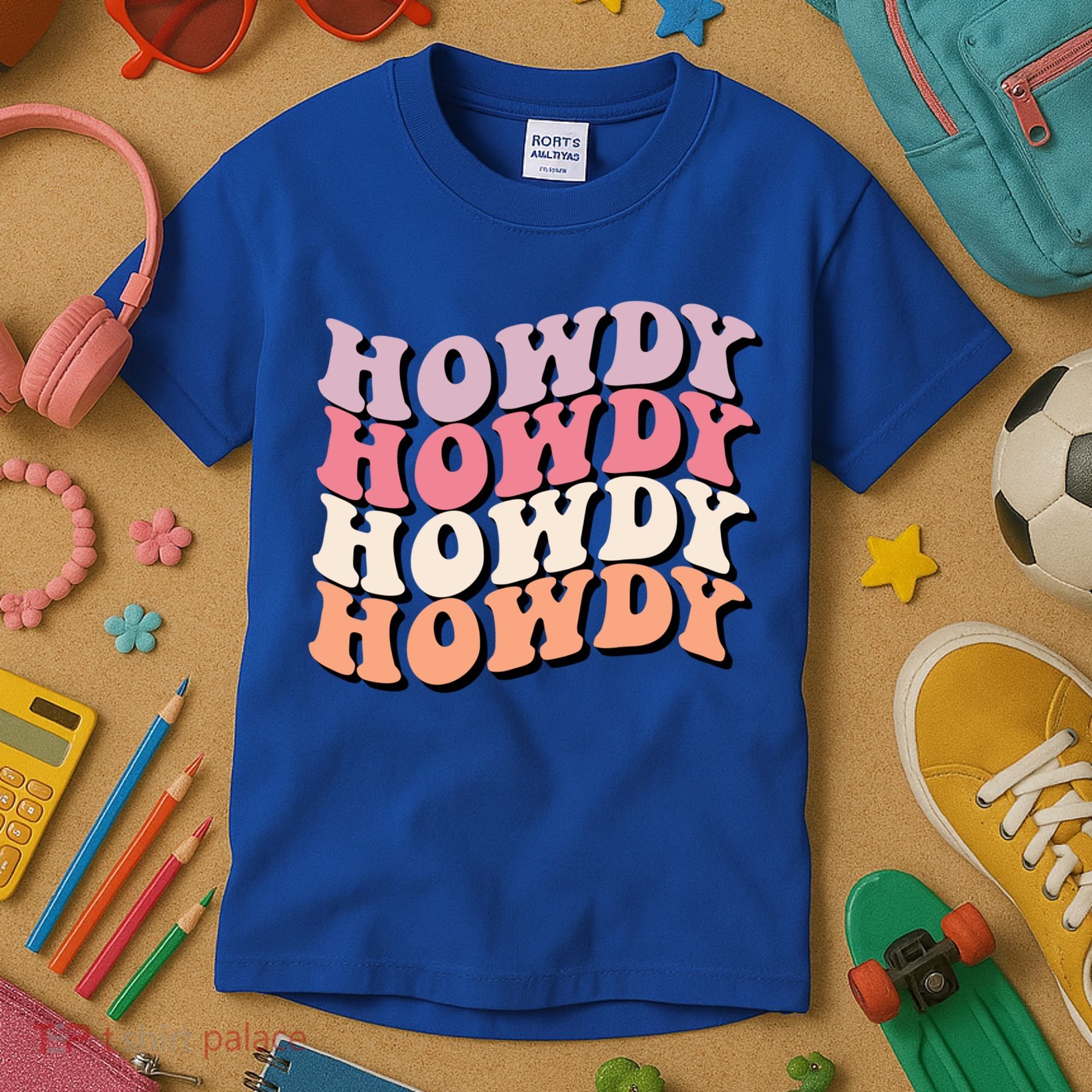 Howdy A Preppy Cowgirl Gift Kids T-Shirt