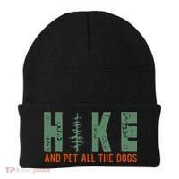 Hike And Pet All The Dogs Funny Hiking Beanie thumb 0