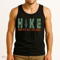 Hike And Pet All The Dogs Funny Hiking Tank Top thumb 3