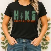 Hike And Pet All The Dogs Funny Hiking Women's T-Shirt thumb 2