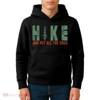Hike And Pet All The Dogs Funny Hiking Kids Hoodie thumb 4