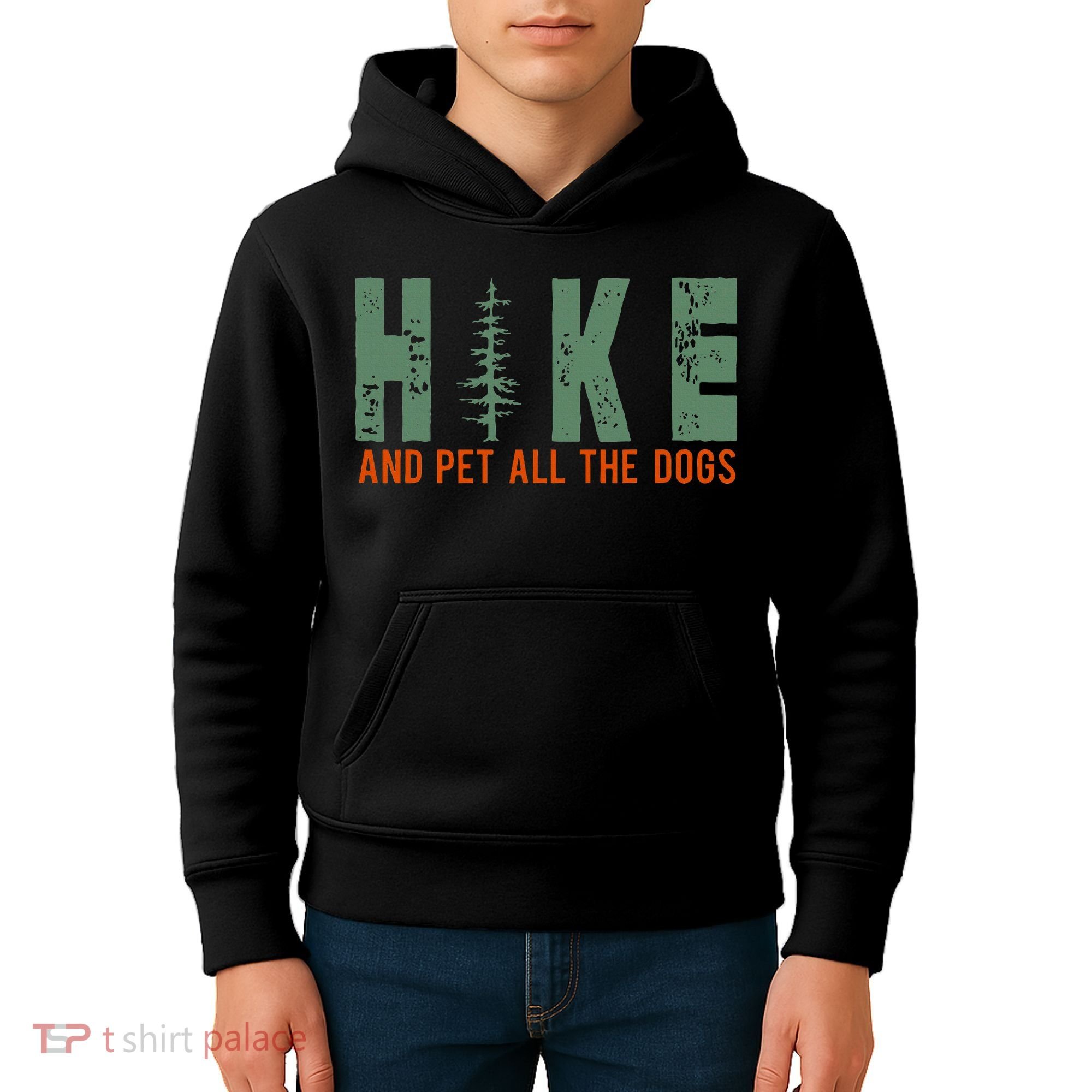 Hike And Pet All The Dogs Funny Hiking Kids Hoodie
