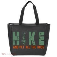 Hike And Pet All The Dogs Funny Hiking Tote Bag thumb 0