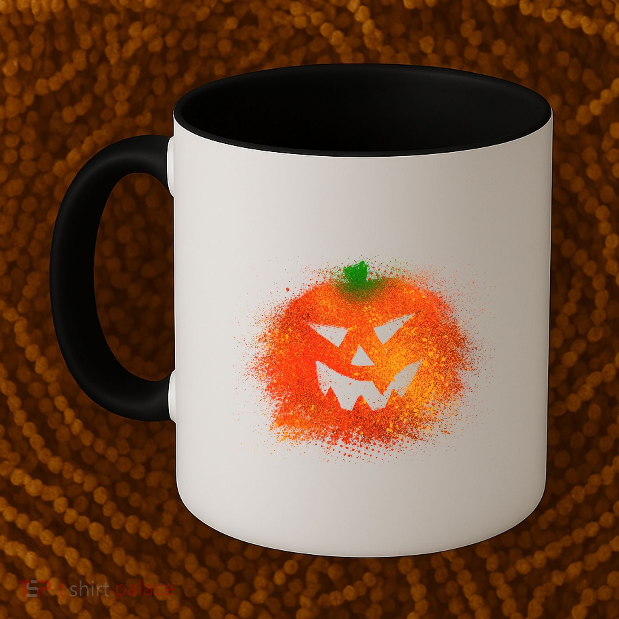 Halloween Airbrush Paint Splatter Jackolantern Pumpkin Coffee Mug