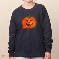 Halloween Airbrush Paint Splatter Jackolantern Pumpkin Women's Sweatshirt thumb 0