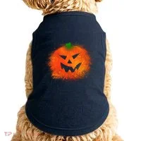 Halloween Airbrush Paint Splatter Jackolantern Pumpkin Doggie Tank thumb 0
