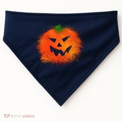 Halloween Airbrush Paint Splatter Jackolantern Pumpkin USA-Made Doggie Bandana