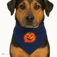 Halloween Airbrush Paint Splatter Jackolantern Pumpkin USA-Made Doggie Bandana thumb 1