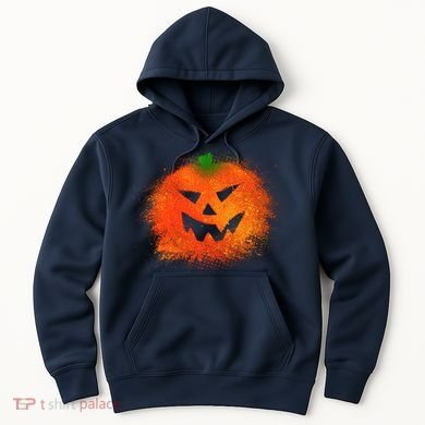 Halloween Airbrush Paint Splatter Jackolantern Pumpkin Hoodie