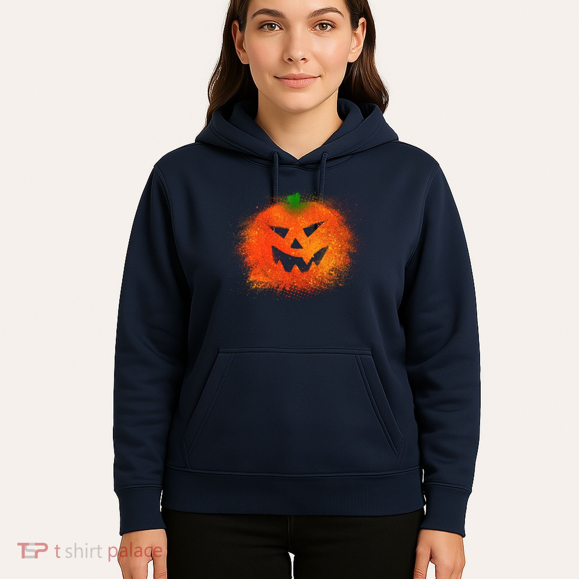 Halloween Airbrush Paint Splatter Jackolantern Pumpkin Hoodie
