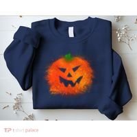 Halloween Airbrush Paint Splatter Jackolantern Pumpkin Sweatshirt thumb 2
