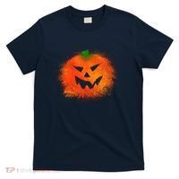 Halloween Airbrush Paint Splatter Jackolantern Pumpkin T-Shirt thumb 0