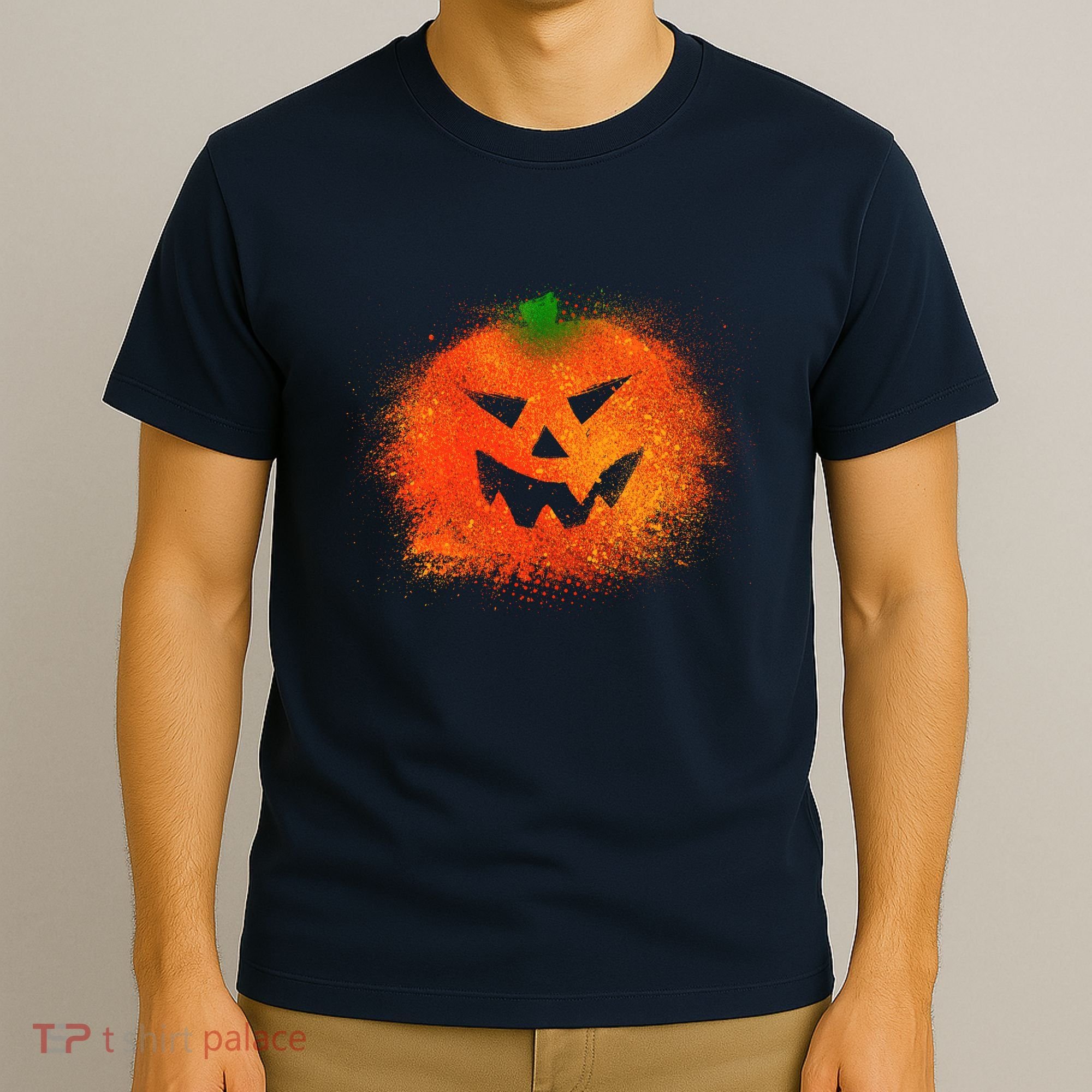 Halloween Airbrush Paint Splatter Jackolantern Pumpkin T-Shirt
