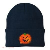 Halloween Airbrush Paint Splatter Jackolantern Pumpkin Beanie thumb 0