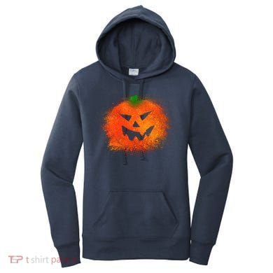 Halloween Airbrush Paint Splatter Jackolantern Pumpkin Women's Hoodie