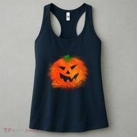 Halloween Airbrush Paint Splatter Jackolantern Pumpkin Women's Tank Top thumb 3