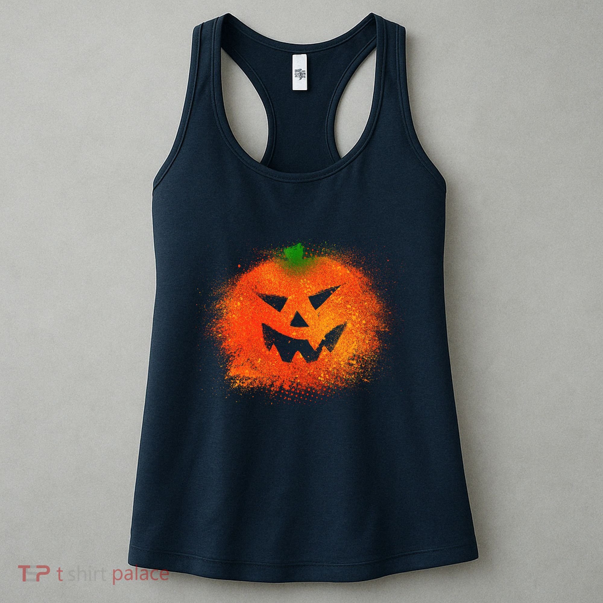Halloween Airbrush Paint Splatter Jackolantern Pumpkin Women's Tank Top