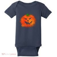 Halloween Airbrush Paint Splatter Jackolantern Pumpkin Baby Bodysuit thumb 0