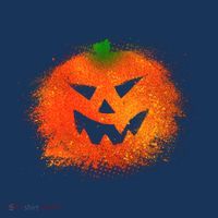 Halloween Airbrush Paint Splatter Jackolantern Pumpkin Baby Bodysuit thumb 2