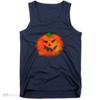 Halloween Airbrush Paint Splatter Jackolantern Pumpkin Tank Top thumb 0