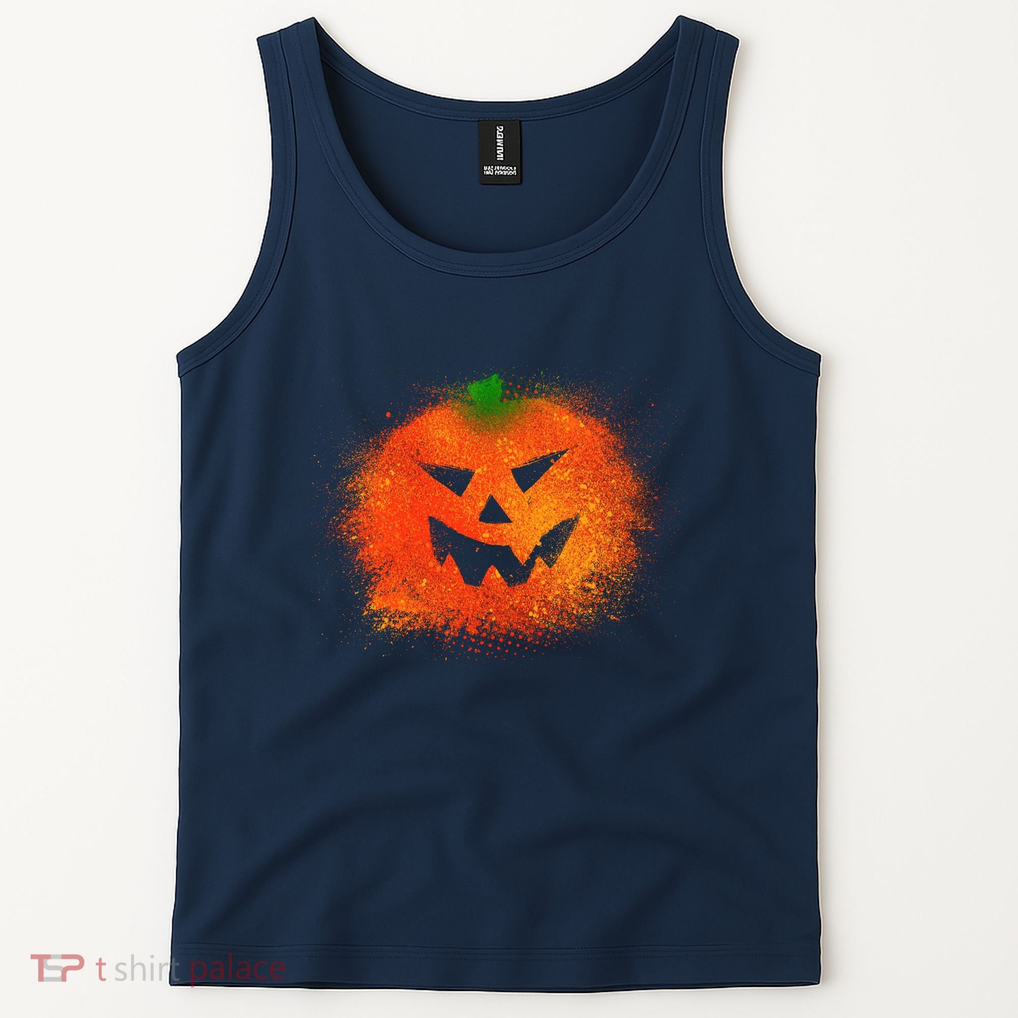 Halloween Airbrush Paint Splatter Jackolantern Pumpkin Tank Top