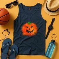 Halloween Airbrush Paint Splatter Jackolantern Pumpkin Tank Top thumb 4