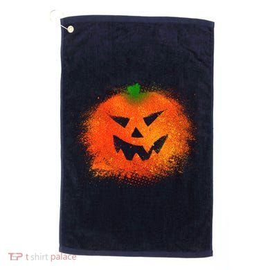 Halloween Airbrush Paint Splatter Jackolantern Pumpkin Golf Towel
