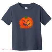Halloween Airbrush Paint Splatter Jackolantern Pumpkin Toddler T-Shirt thumb 0