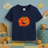 Halloween Airbrush Paint Splatter Jackolantern Pumpkin Toddler T-Shirt thumb 3