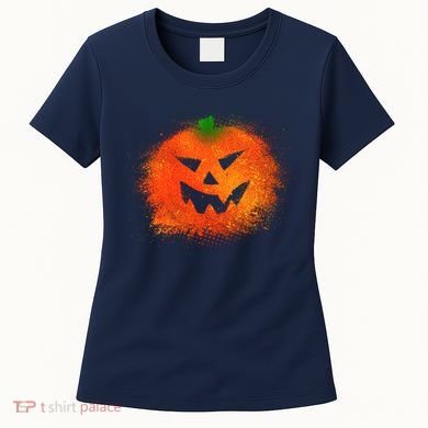 Halloween Airbrush Paint Splatter Jackolantern Pumpkin Women's T-Shirt