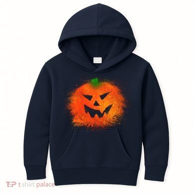 Halloween Airbrush Paint Splatter Jackolantern Pumpkin Kids Hoodie