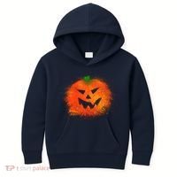Halloween Airbrush Paint Splatter Jackolantern Pumpkin Kids Hoodie thumb 0
