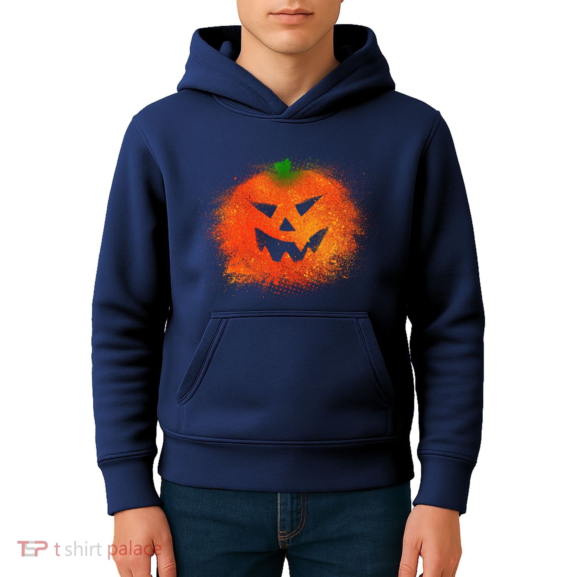 Halloween Airbrush Paint Splatter Jackolantern Pumpkin Kids Hoodie