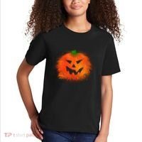 Halloween Airbrush Paint Splatter Jackolantern Pumpkin Kids T-Shirt thumb 2
