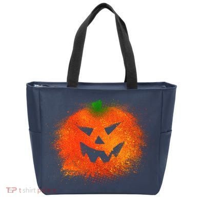 Halloween Airbrush Paint Splatter Jackolantern Pumpkin Tote Bag