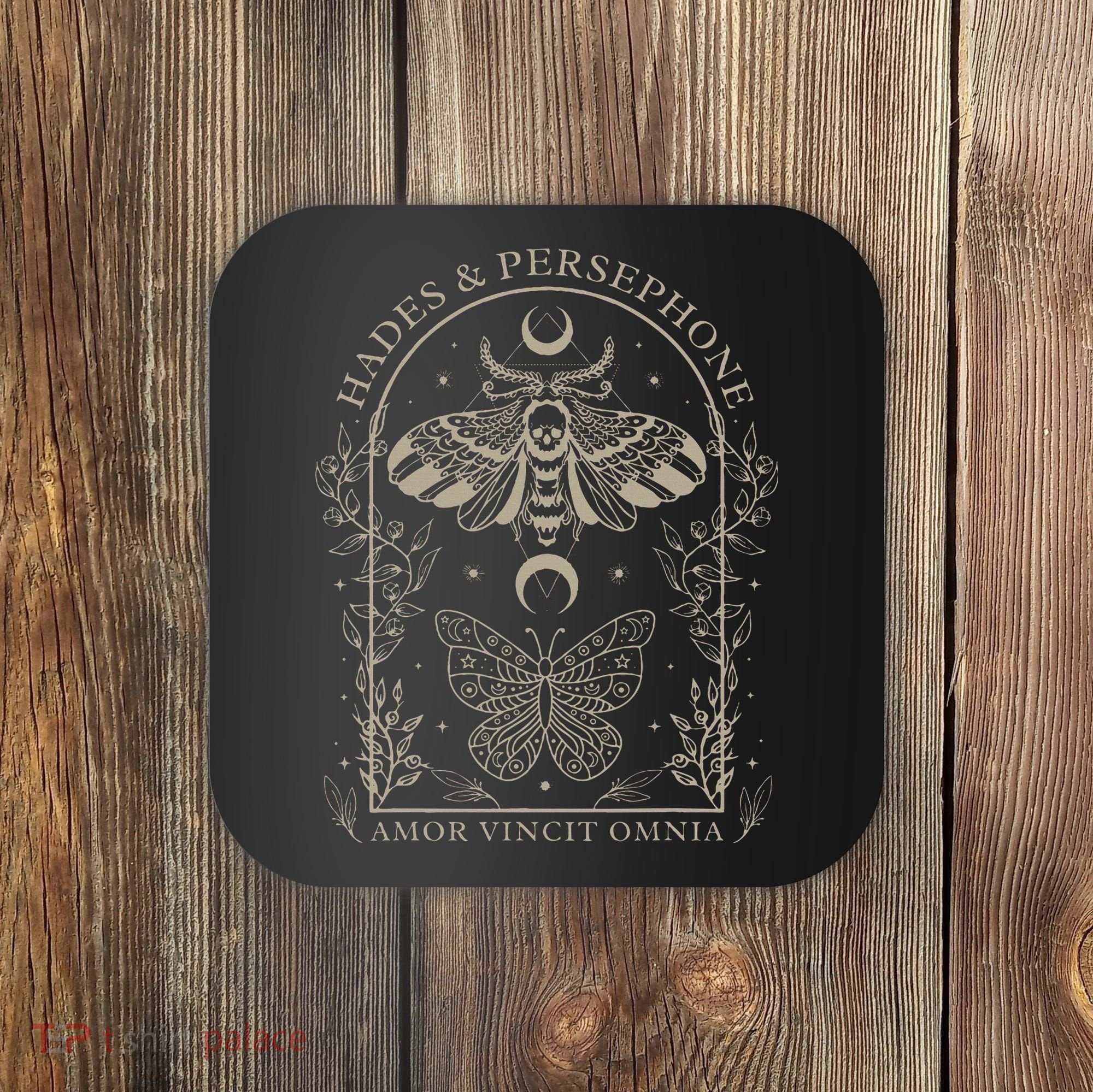 Hades And Persephone Moth And Butterfly Mythology Coaster