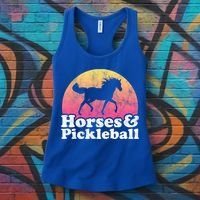 Horse And Pickleball Or Girls Horses Meaningful Gift Women's Tank Top thumb 3