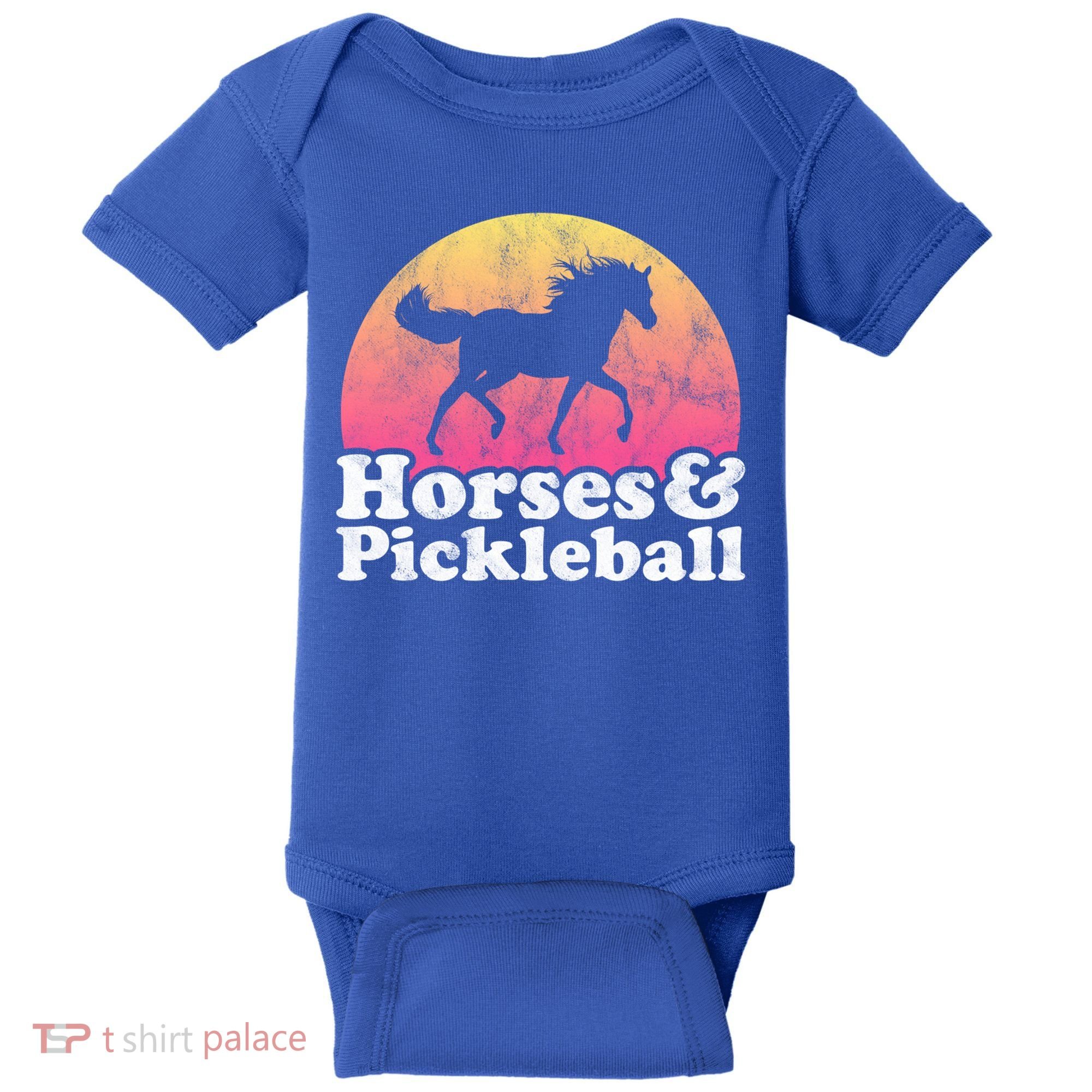 Horse And Pickleball Or Girls Horses Meaningful Gift Baby Bodysuit