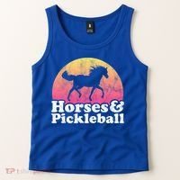 Horse And Pickleball Or Girls Horses Meaningful Gift Tank Top thumb 2