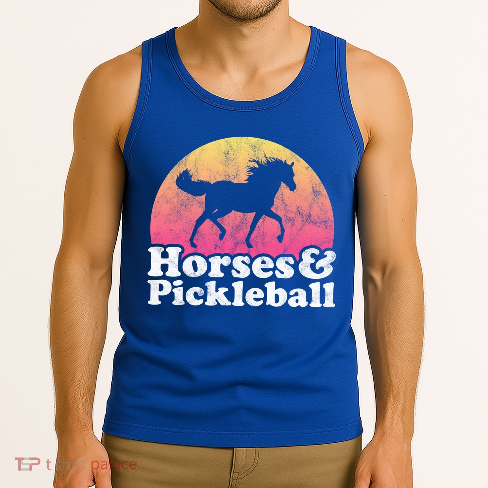 Horse And Pickleball Or Girls Horses Meaningful Gift Tank Top