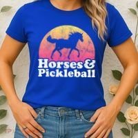 Horse And Pickleball Or Girls Horses Meaningful Gift Women's T-Shirt thumb 2