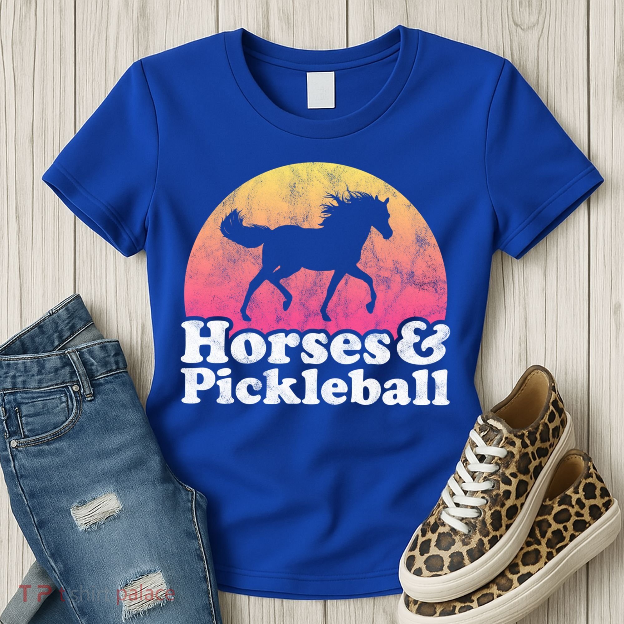 Horse And Pickleball Or Girls Horses Meaningful Gift Women's T-Shirt
