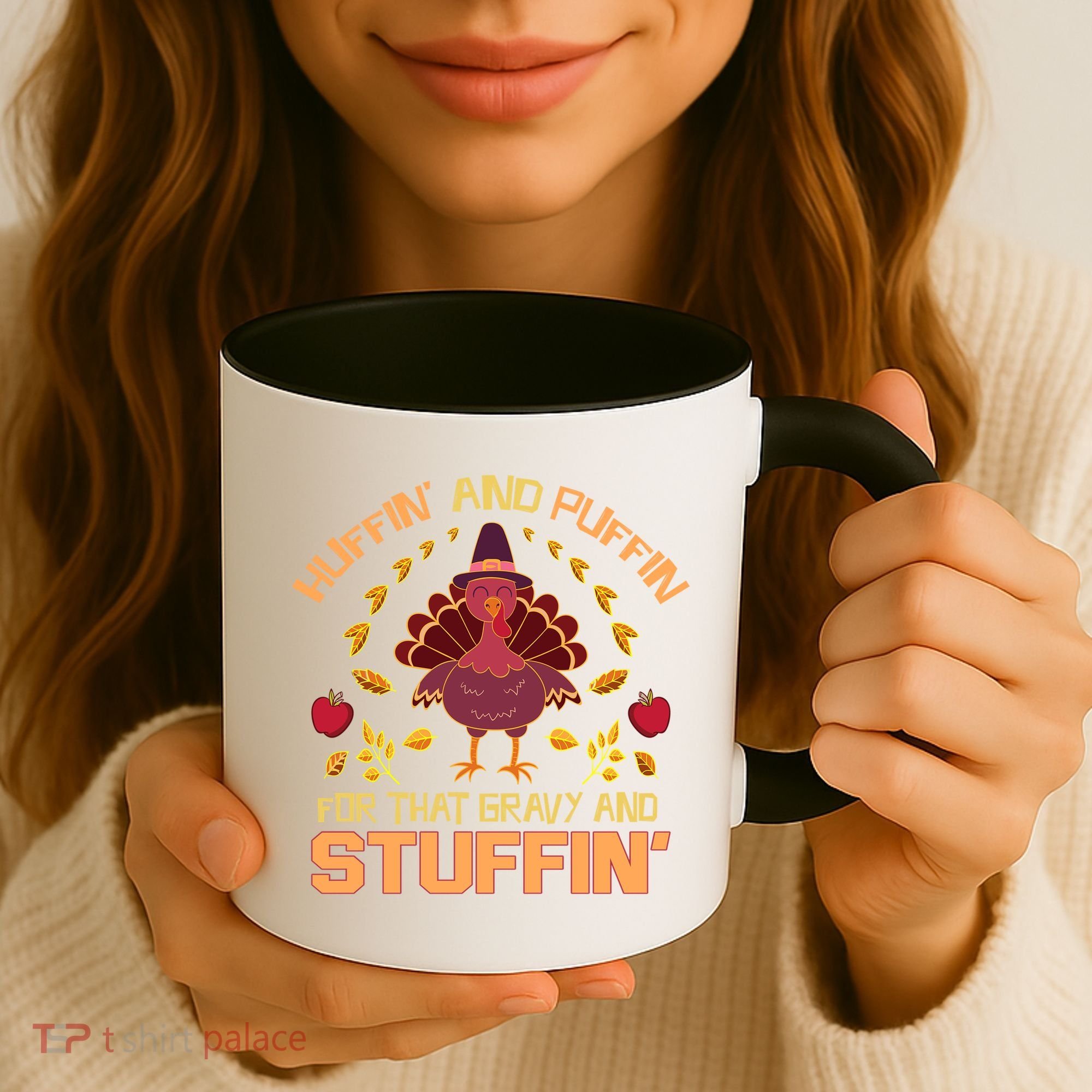 Huffin And Puffin For Stuffin Turkey Trot Squad Thanksgiving Gift Coffee Mug