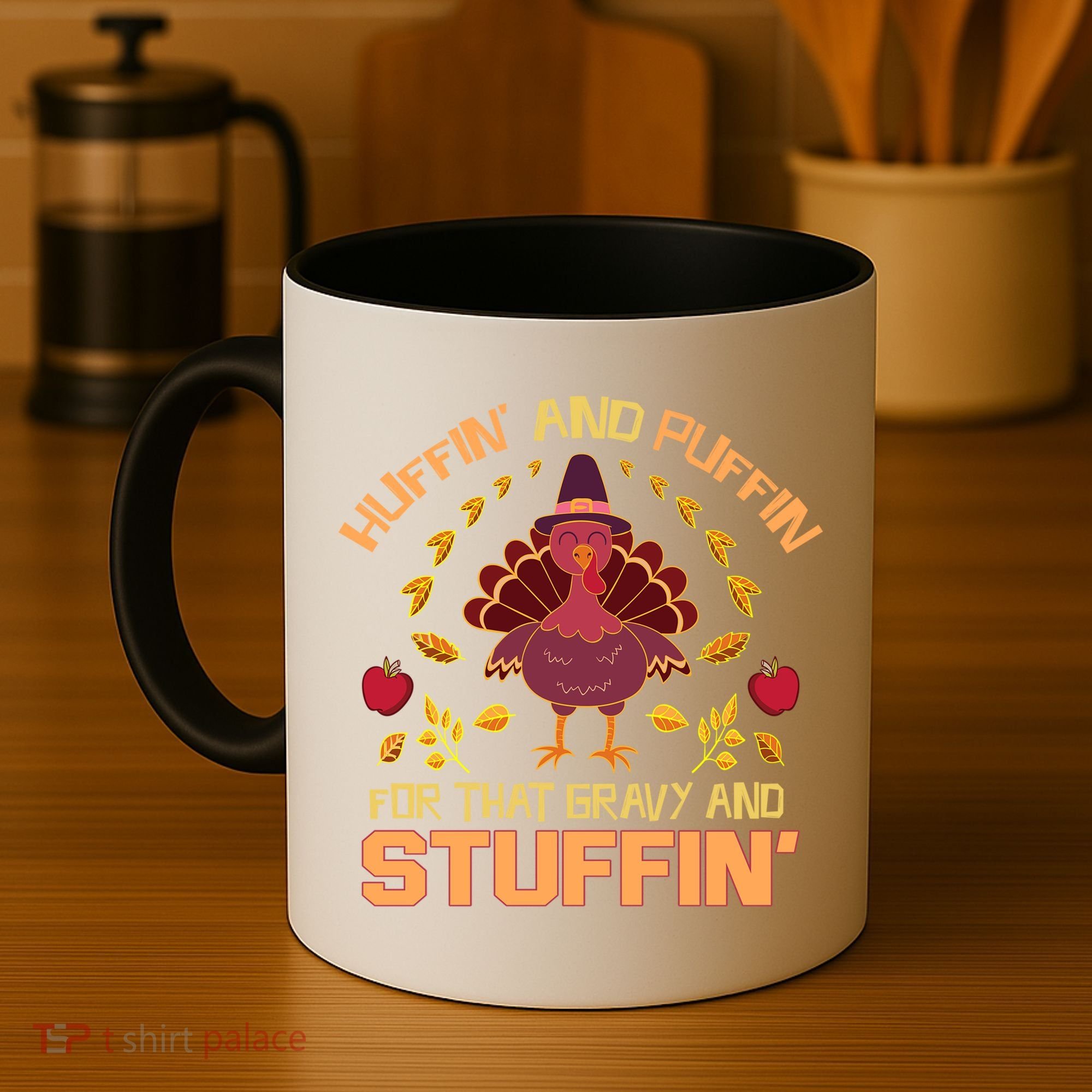 Huffin And Puffin For Stuffin Turkey Trot Squad Thanksgiving Gift Coffee Mug