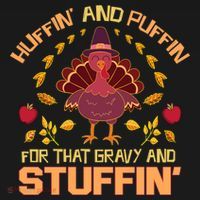 Huffin And Puffin For Stuffin Turkey Trot Squad Thanksgiving Gift Ornament thumb 1