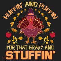 Huffin And Puffin For Stuffin Turkey Trot Squad Thanksgiving Gift Hat thumb 2