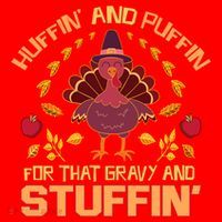 Huffin And Puffin For Stuffin Turkey Trot Squad Thanksgiving Gift Santa Hat thumb 1