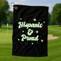 Hispanic And Proud Golf Towel thumb 1